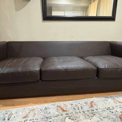 IKEA Dark Brown Leather Couch Set – Like New, 3-Seat Design - Washington, DC