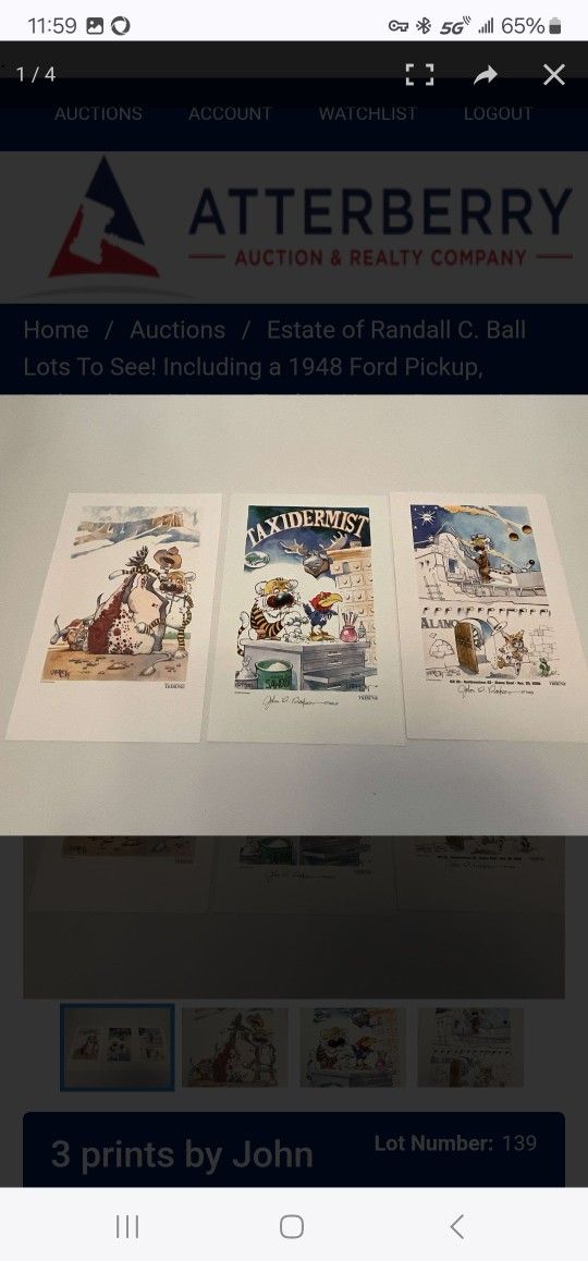 3 Prints 2 Signed By John Darkow, Mizzou Tigers