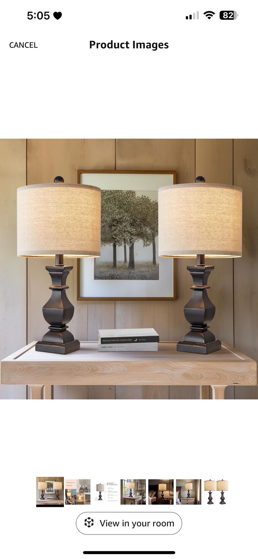 PoKat 20.5" Mid Century Table Lamp Sets of 2