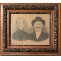 Framed Antique Portrait of Couple