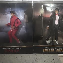 $60 - 2 Michael Jackson Collectible Dolls - Billie Jean & Thriller - Unopened - Cash Today