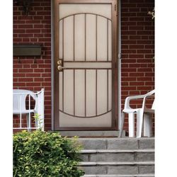 36 in. x 96 in. Arcada Copper Surface Mount Right-Hand Steel Security Door with Expanded Metal Screen