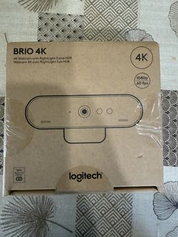 Logitech Brio 4K Webcam, Video Calling, Noise-Cancelling mic, HD Auto Light Correction, Wide Field of View, Works with Microsoft Teams, Zoom, Google V