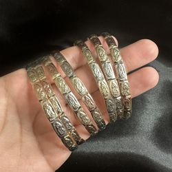 18k Gold Filled Tricolor Guadalupe Bangles 