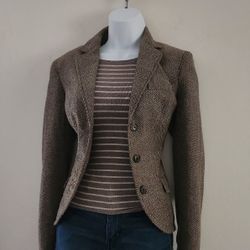 Aeropostale herringbone tweed blazer Color: brown/tan, size M