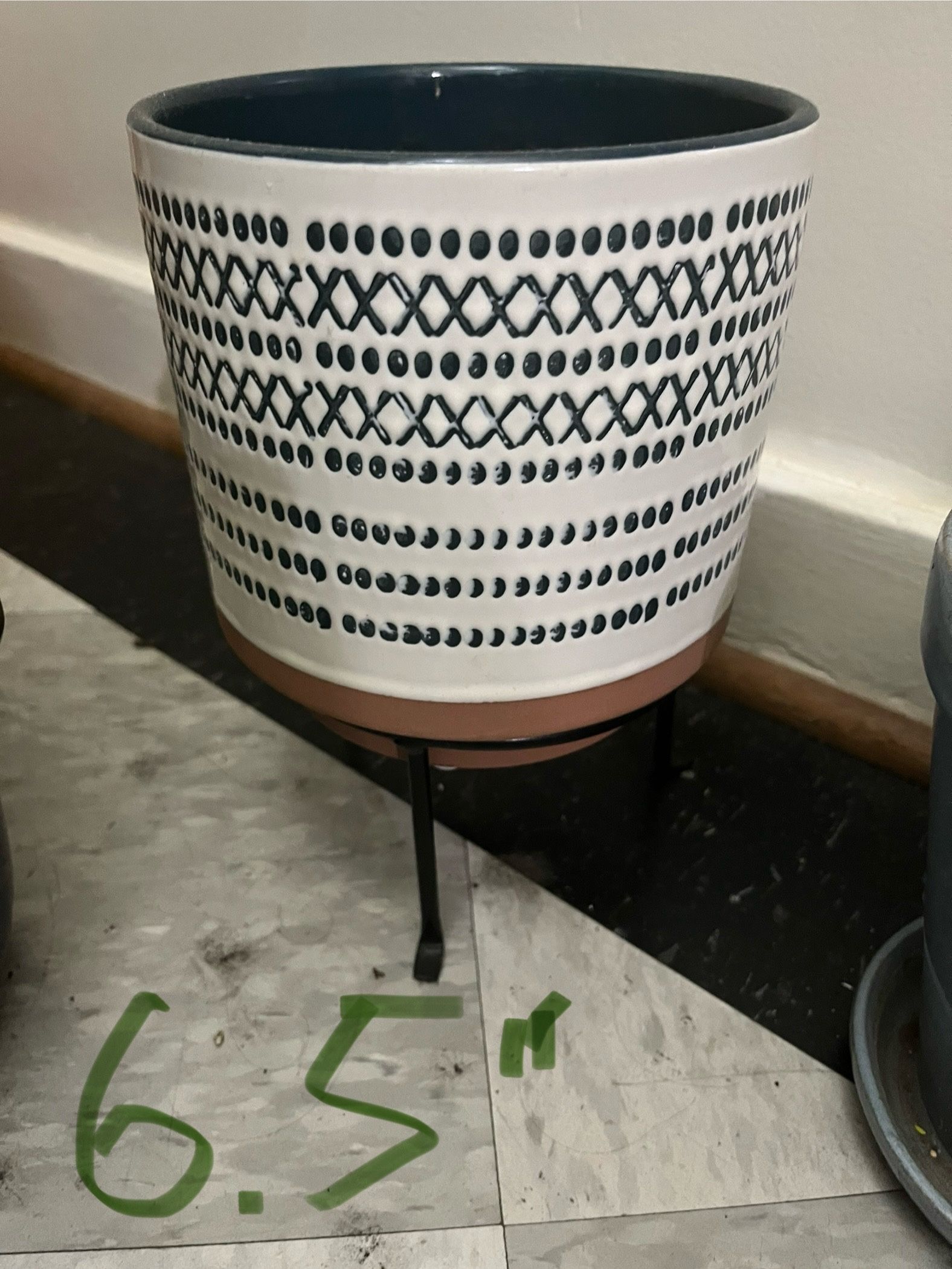 $5 Each 5 - 6 inch Ceramic Glazed Flower Pots, various colors including Midcentury Modern Pot- $10 Each