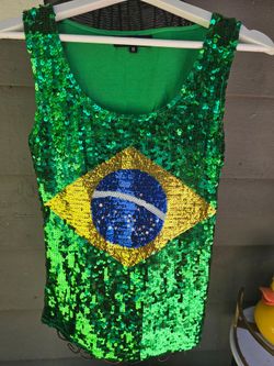 Sequin Brazil Tank Top Sz Med
