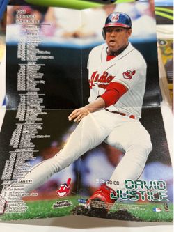 1998 Cleveland Indians David Justice Fleer Poster