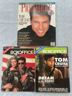 Tom Cruise Movie Magazine Lot 1986, 1988 & 1996
