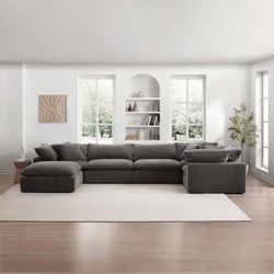 Aiden & Ivy Furniture Sereen 6-piece Fabric Modular Sectional, Dark Gray $1599.99
