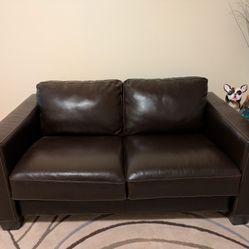 Sofitalia International (Italian) Brown Real Leather Loveseat