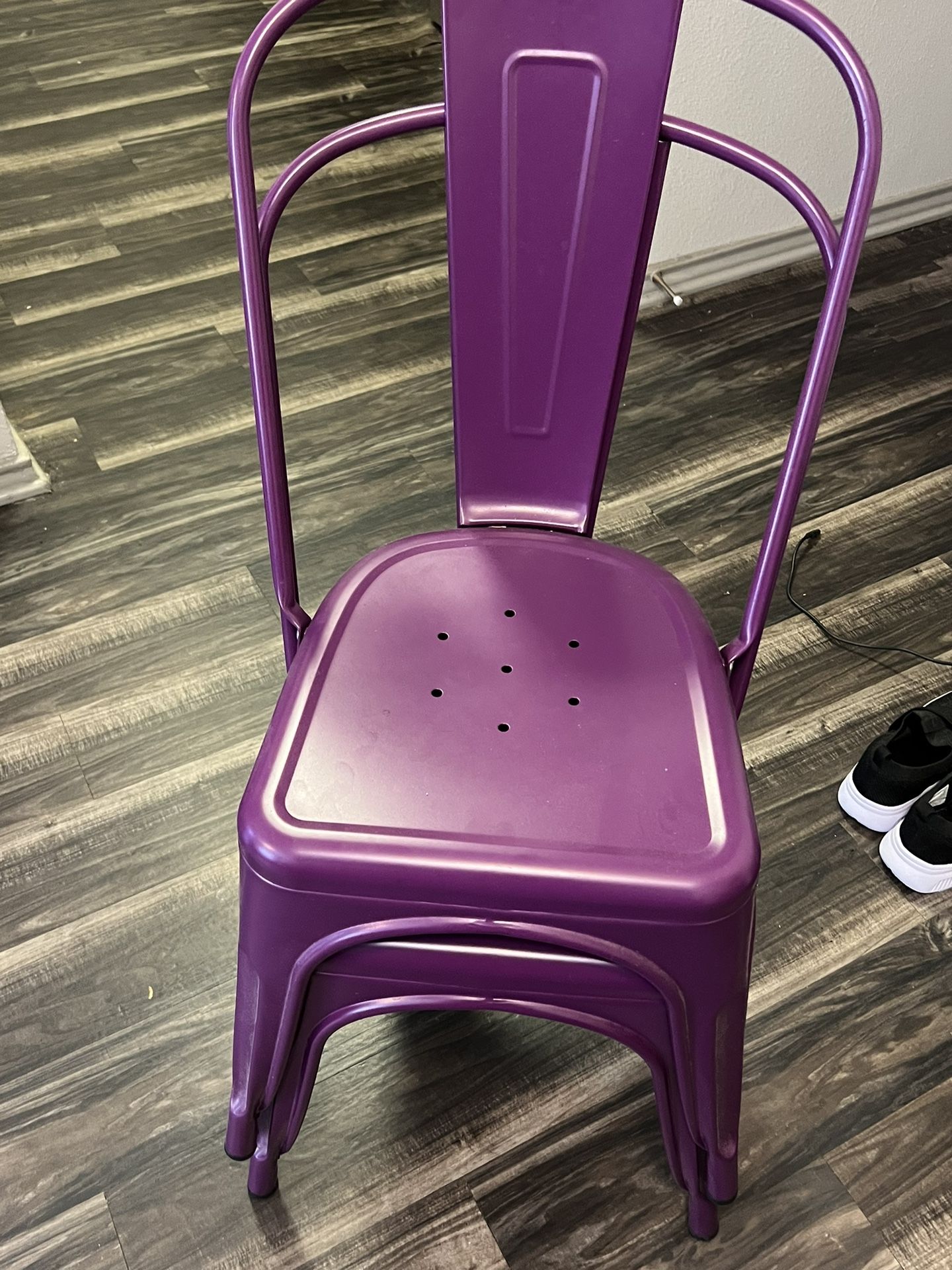 Metal Purple Chairs