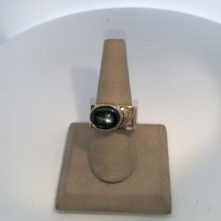 14K yellow gold star gents Sapphire and Diamond ring 