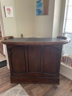 Solid wood Bar with Brass foot rail