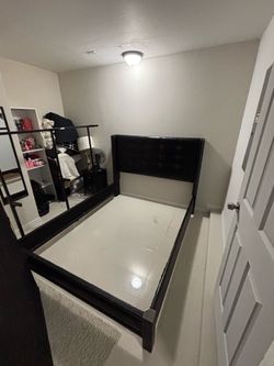 Bed Frame & Dresser with Mirror