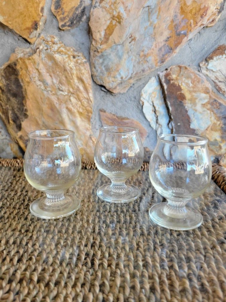 Set of 3 - Chivalry Clear Brandy Glass By Libby