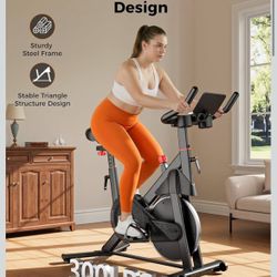 🌼 Magnetic Exercise Bike for Home, Stationary Bikes Indoor Cycling with 32-Level Resistance, Adjustable for Users 5'1" to 5'11" & 300lbs Capacity