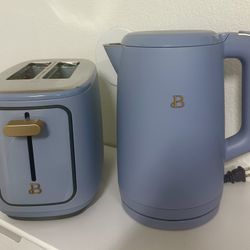 Drew Barrymore Touch Activated Electric Kettle and 2 slice toaster