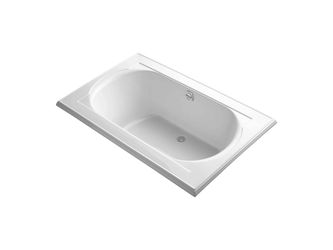 Memoirs 66 in. X 42 in. Rectangular Soaking Bathtub with Center Drain in White
