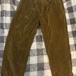 nautica corduroy pants tan and olive green