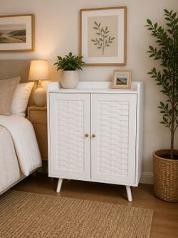 Shoe cabinet with storage shelves