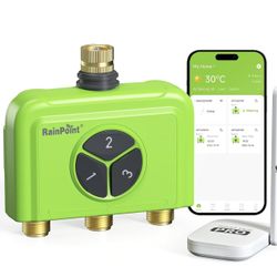 3 Zone WiFi Water Timer with Smart Gateway, Brass Inlet/Outlet WiFi Sprinkler Timer, Voice Control, Smart Watering System by Time/Weather/Quantity/Soi