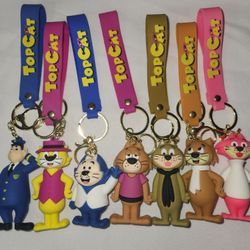Top Cat 3D Silicone Pendant Keychains.