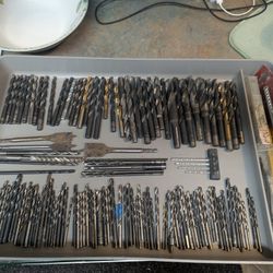 Large variety of assorted drill bits