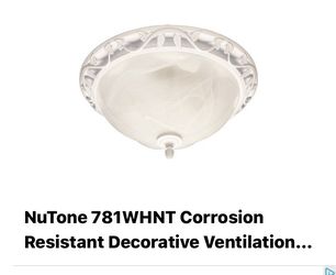 NuTone Decorative Ventilation fan with light