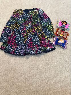 Encanto Size 4 Dress and 3 bows