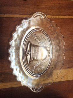 Bicentennial Historical Glassware John Hancock Platter
