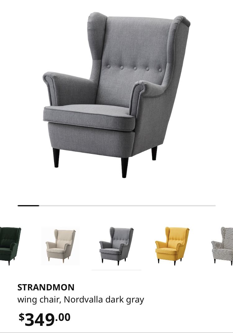 IKEA Strandmon Wing Chair Dark Gray