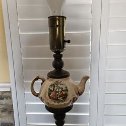 Antique Teapot Floor Lamp. ( 55" Tall ).