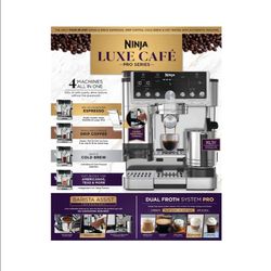 NINJA Luxe Cafe Pro Series Espresso Machine & Drip Coffee Maker with Built-In Coffee Grinder & Hands-Free Milk Frother (Model: ES701)