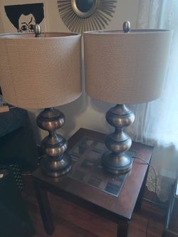 Golden Bronze Lamp Set