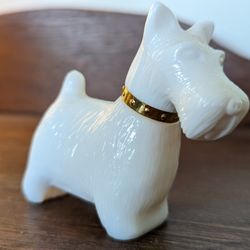 Avon Milk Glass Scottie Dog Perfume Bottle (Perfume In Tact)