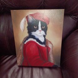 2022 Carol Lew Cat On Canvas