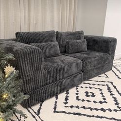 80in Chenille Folding Convertible Sleeper Sofa Bed, Green Pull Out Floor Modular Couch with Pillow, Memory Foam Boneless Couch