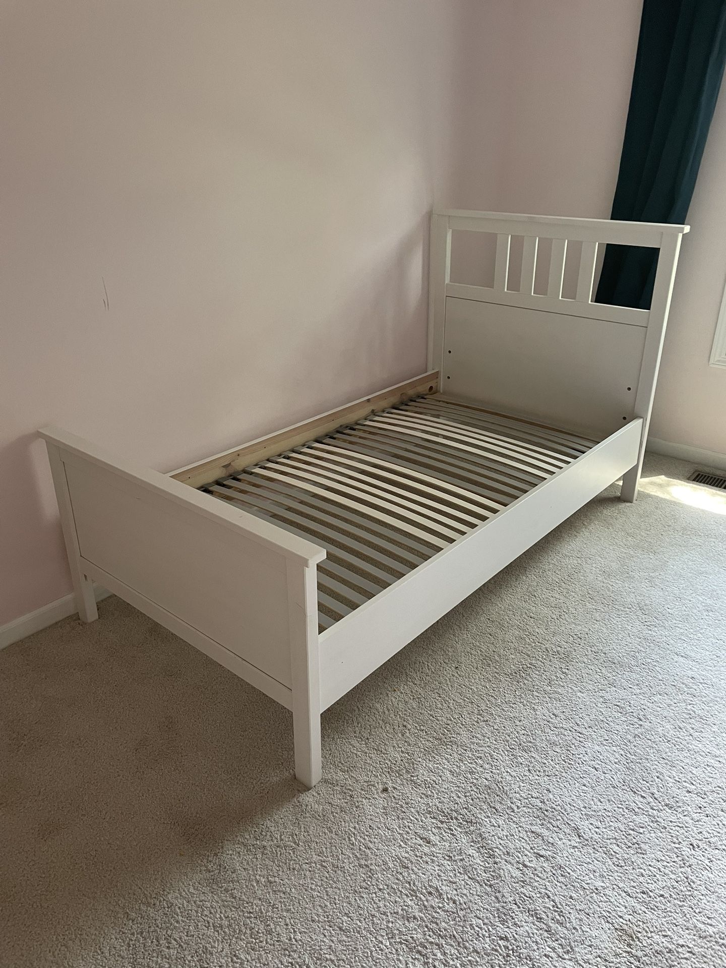 Ikea Hemnes Solid Wood Twin Bed In White Stain