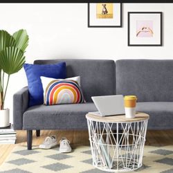 Futon Sofa With Arm Charcoal Gray