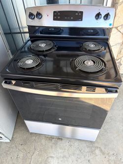 New open box stainless steel electric stove and oven