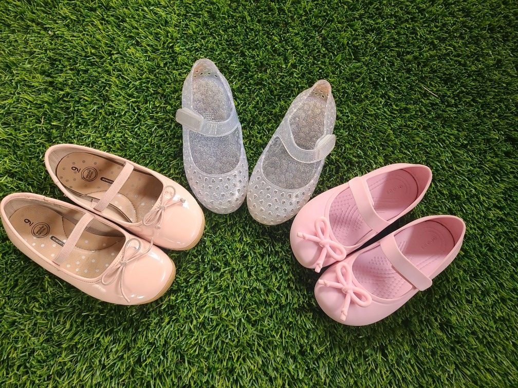 9 toddler Ballerina Flats, Pink And Glitter