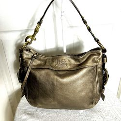 COACH💥VINTAGE~RARE💥 Zoe Metallic Cooper Bronze Leather Hobo Bag 12671