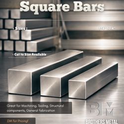 Solid Square Steel Bar - Multiple Sizes