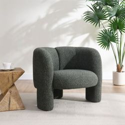 Accent Chair Green Tweed fabric, New Especial price