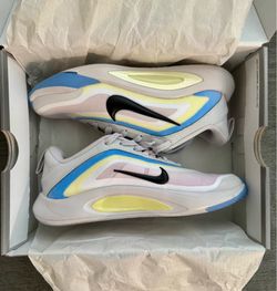 Nike A'One (GS) Unisex Kids Sneaker 2.5Y Gray/Blue/Yellow Mesh Low HF7001