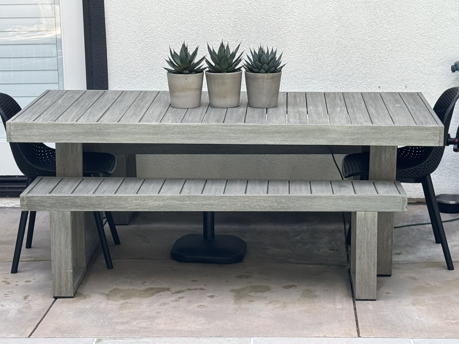 West Elm Outdoor Table & 2 Benches