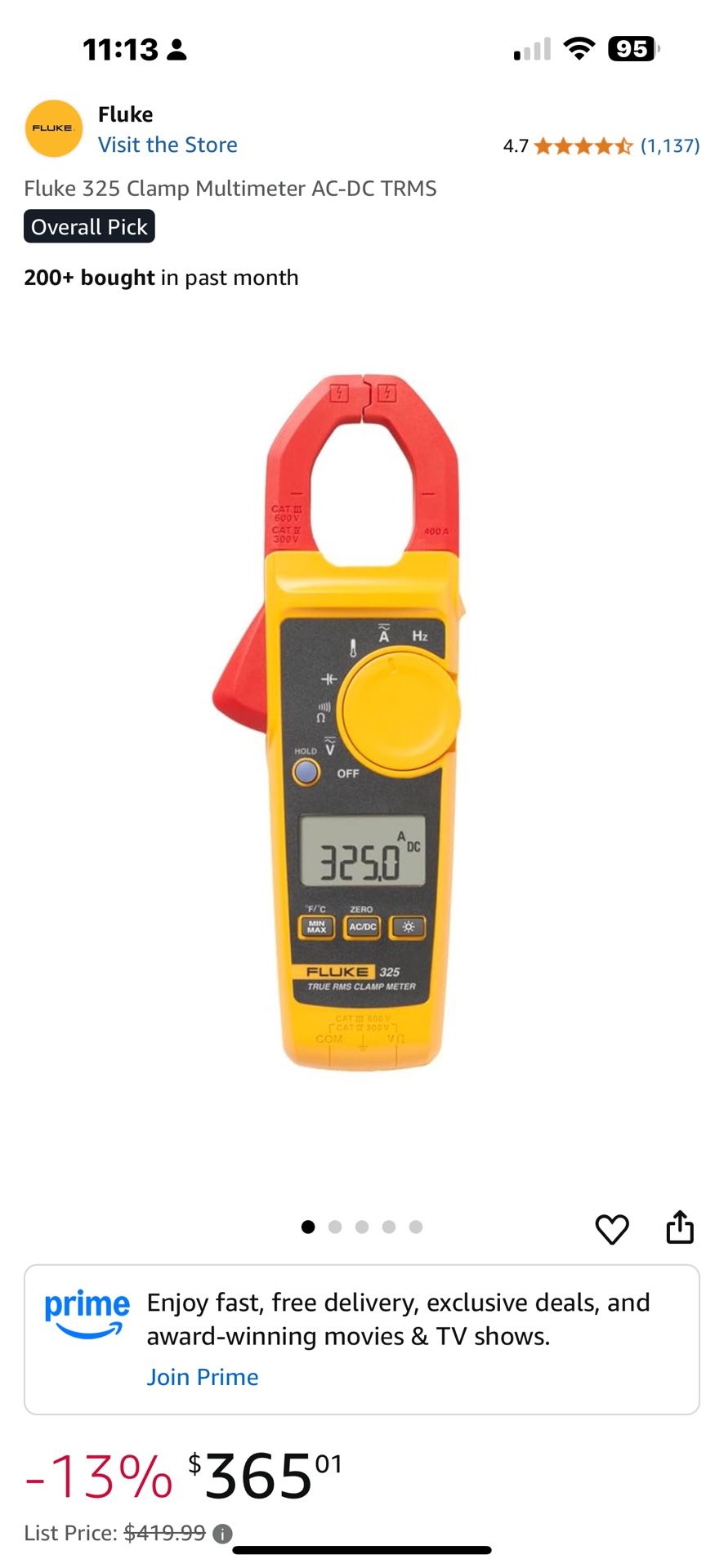 New fluke 325