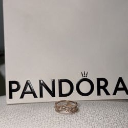 Pandora Marquise Sparkling Double Wishbone Ring Size 7.5