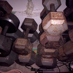 Iron Weights 25 Lb Sets,30,40,45,50,60,70,80  500 Takes Them All
